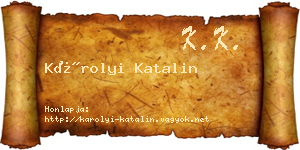 Károlyi Katalin névjegykártya
