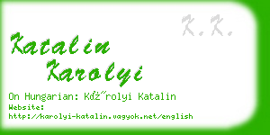 katalin karolyi business card